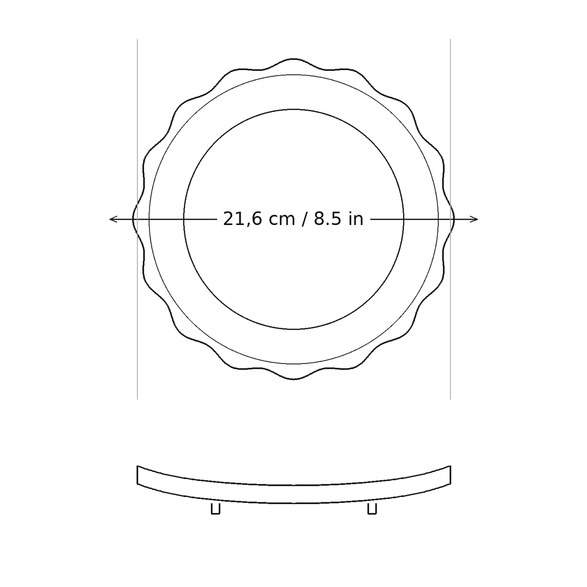 Lace Beaded Dessert Plate dimensions
