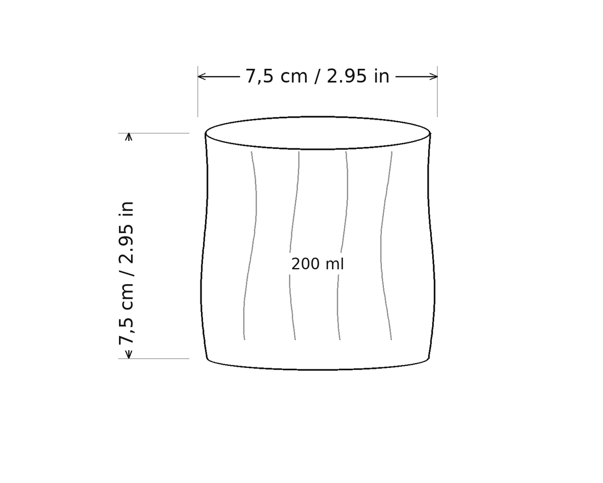 Floe Organic Glass Tumbler dimensions