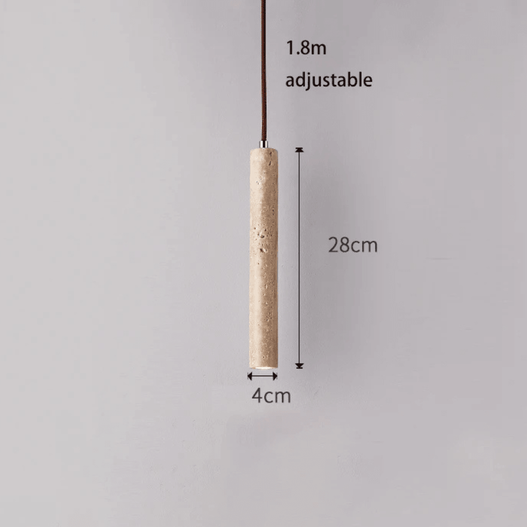 Flute Travertine Tube Pendant, view 3