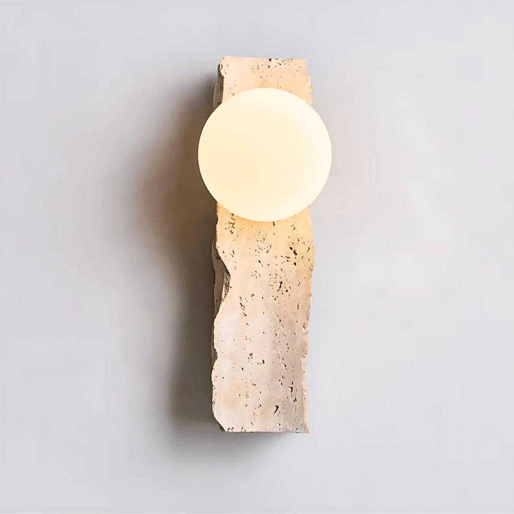 Quarry Travertine Globe Sconce, view 2