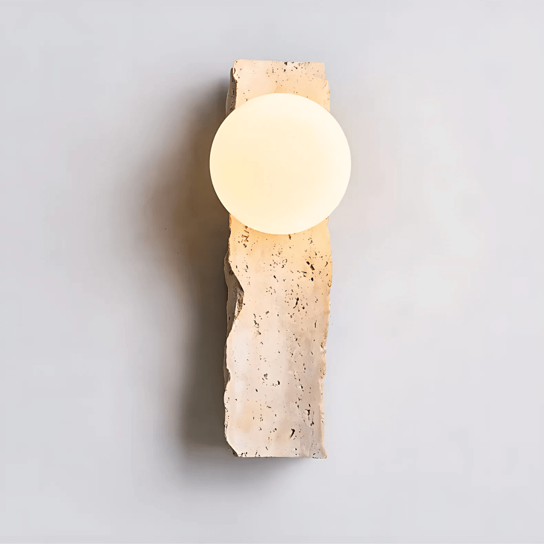 Quarry Travertine Globe Sconce, view 2