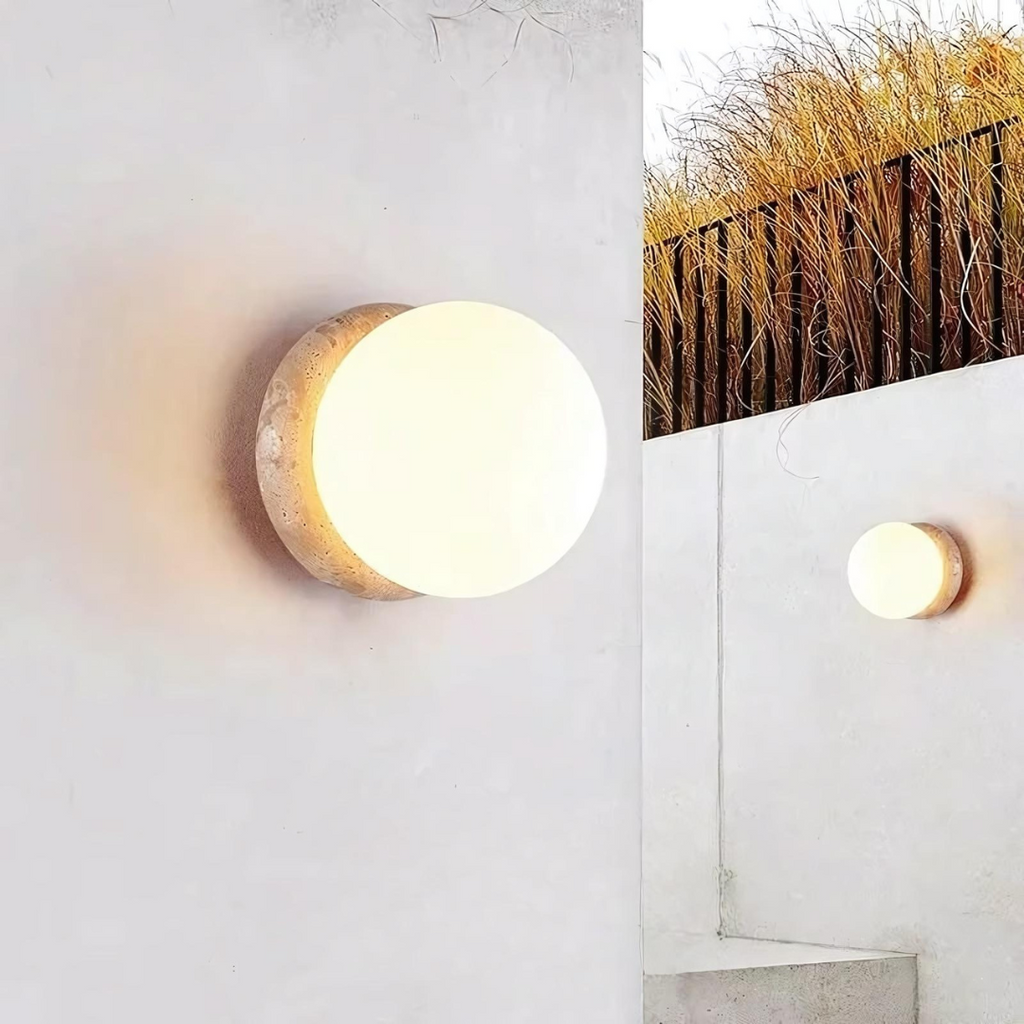 Porthole Stone & Glass Wall Light