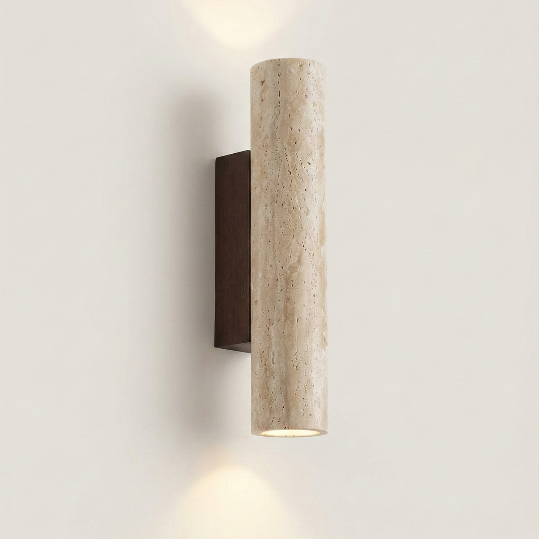 Pillar Travertine Wall Light, view 2