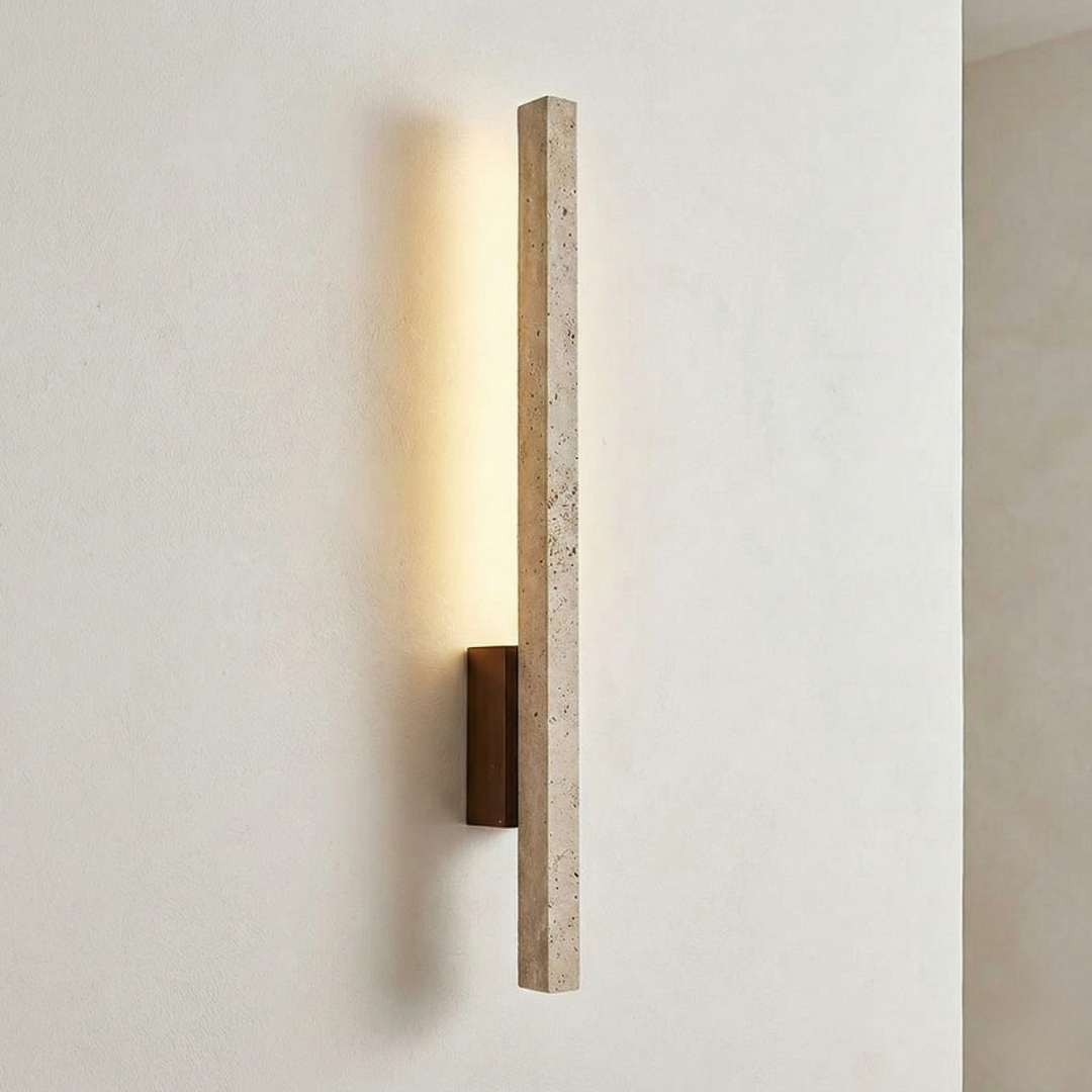 Line Travertine Linear Sconce, view 2