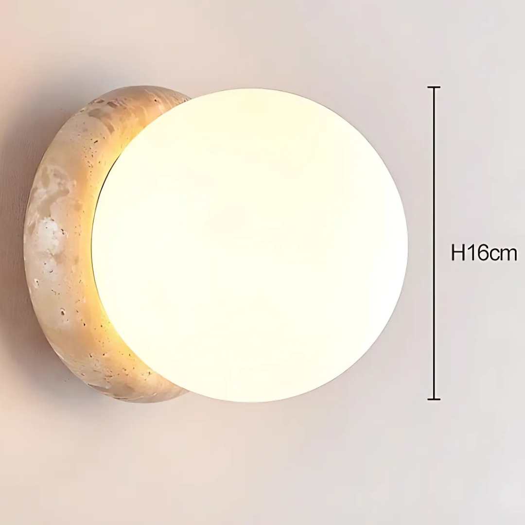 Porthole Stone & Glass Wall Light dimensions