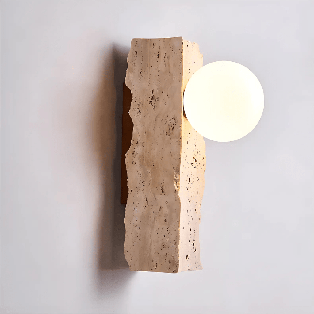 Quarry Travertine Globe Sconce