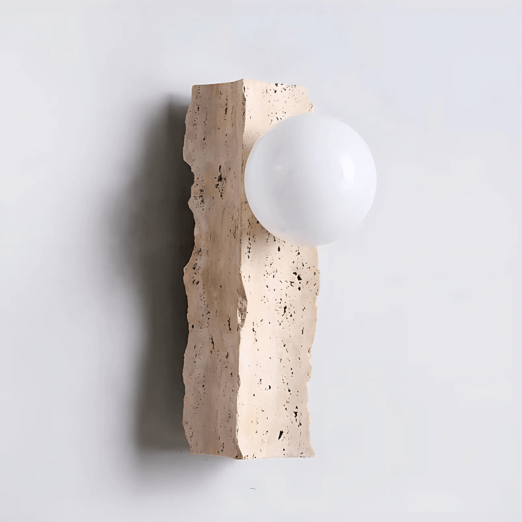 Quarry Travertine Globe Sconce, view 3