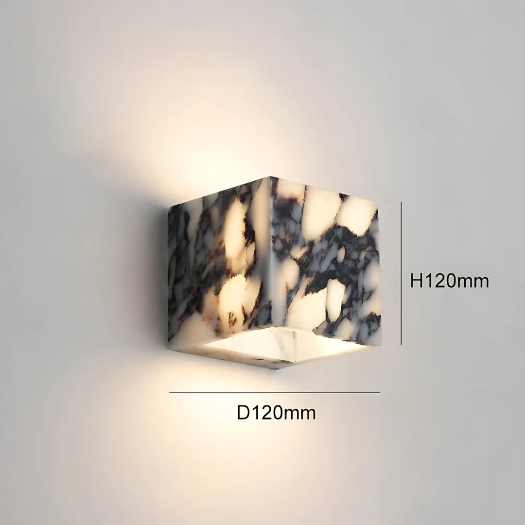 Nero Marble Cube Wall Light, view 3