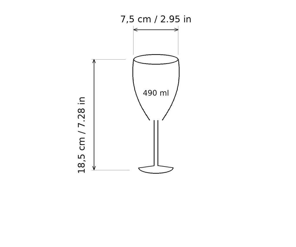 Tulip Painted Glass Goblet, view 14