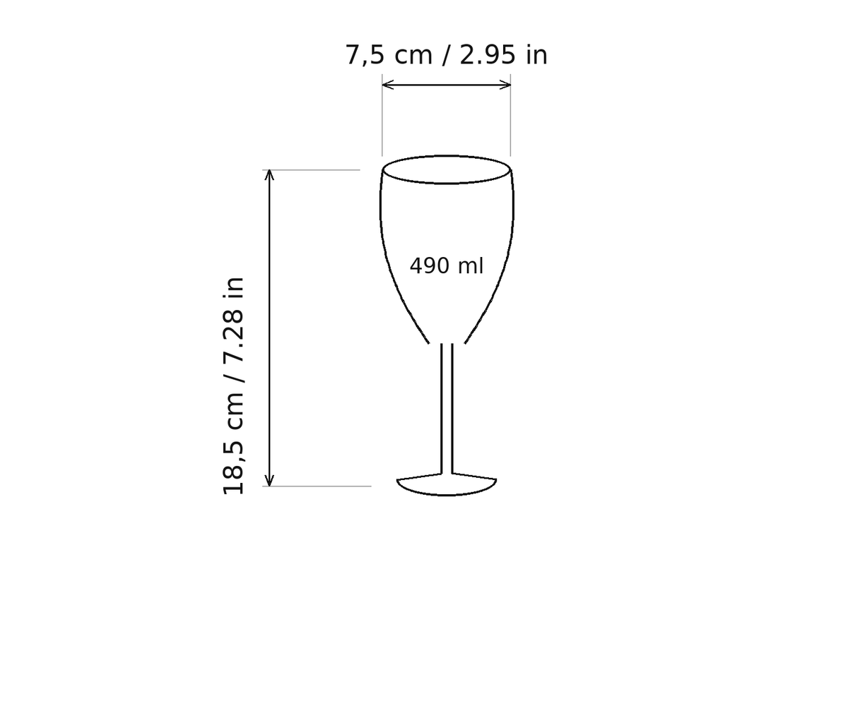 Tulip Painted Glass Goblet, view 14