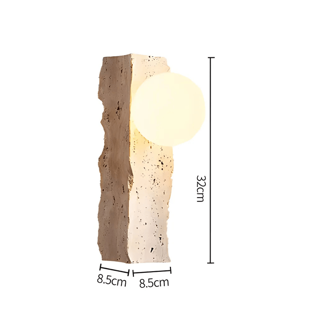 Quarry Travertine Globe Sconce dimensions
