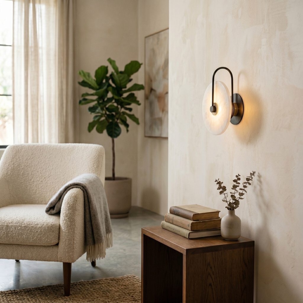 Moonstone Marble Sconce by Meretide