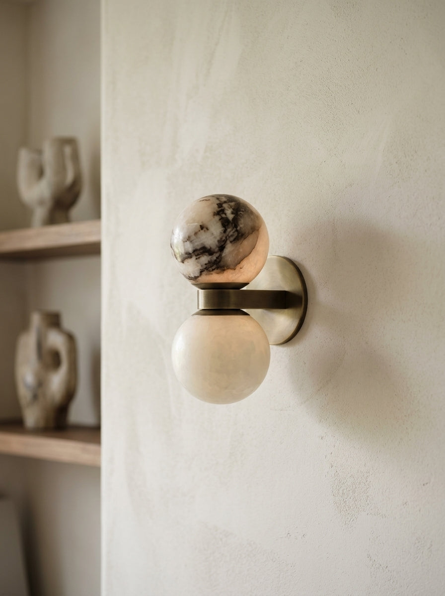 Ember Marble & Copper Sconce by Meretide