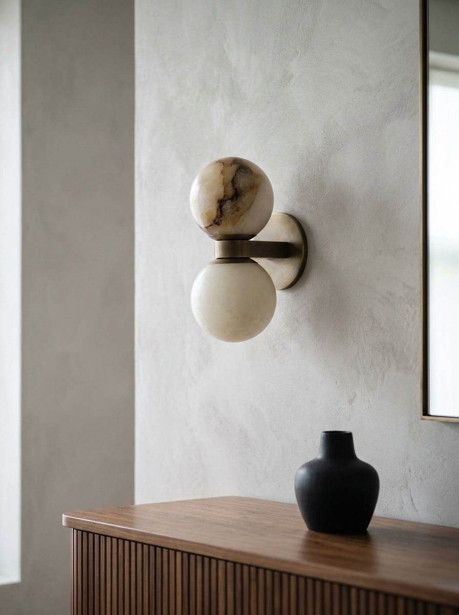 Ember Marble & Copper Sconce by Meretide