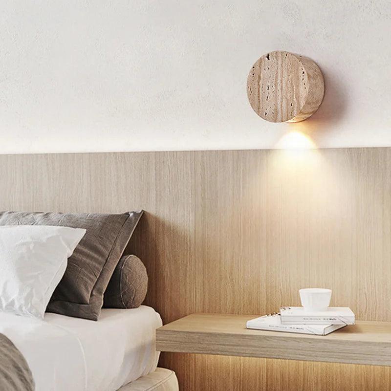 Coin Travertine Wall Light, view 3
