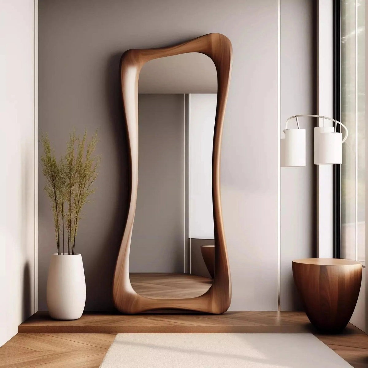 Atelier Sculpted Walnut Mirror