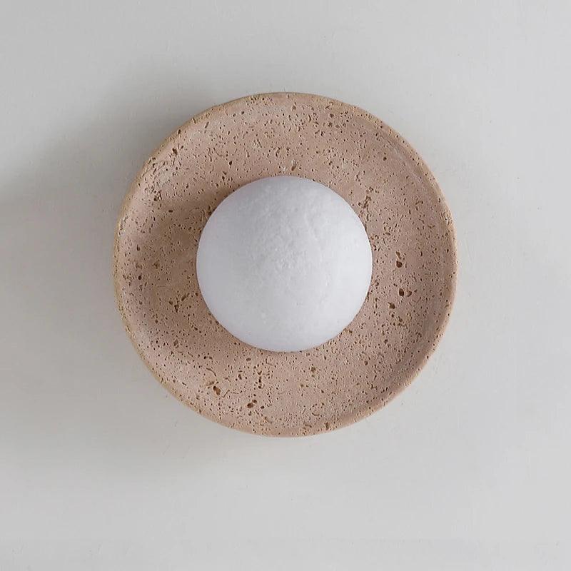Eclipse Travertine & Opal Sconce, view 4