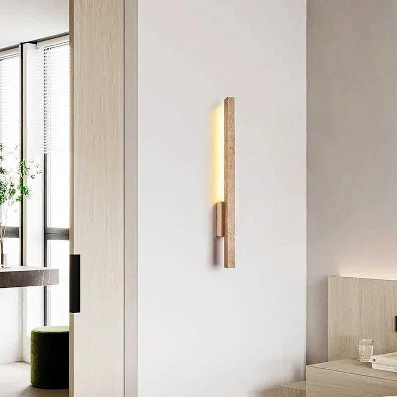 Line Travertine Linear Sconce, view 3
