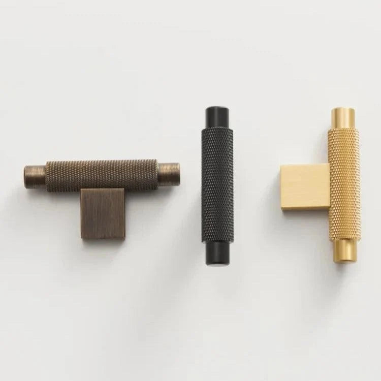 Knurl Brass T-Bar Handle, view 2