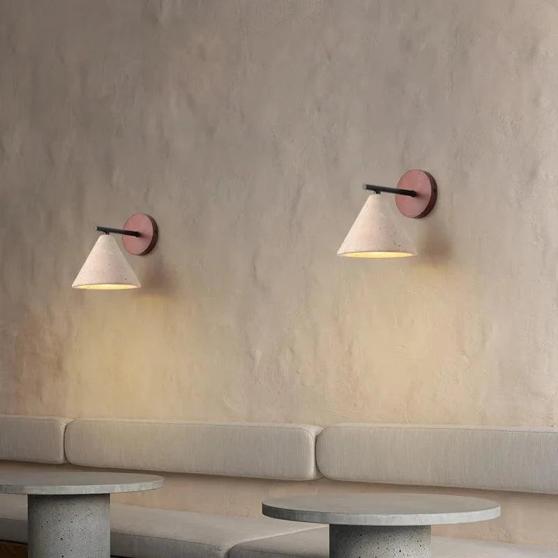 Cala Travertine Cone Sconce by Meretide