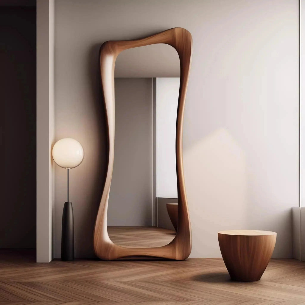Atelier Sculpted Walnut Mirror, view 4