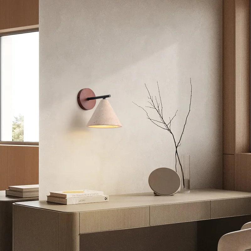 Cala Travertine Cone Sconce by Meretide