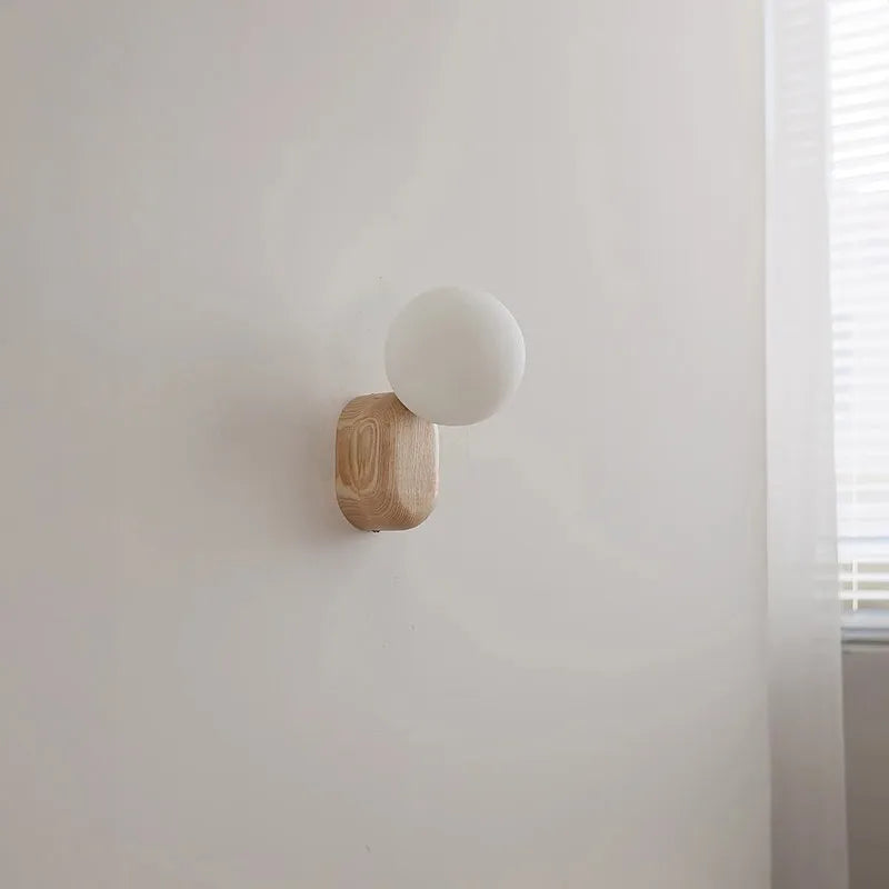 Buoy Wood & Opal Sconce, view 3