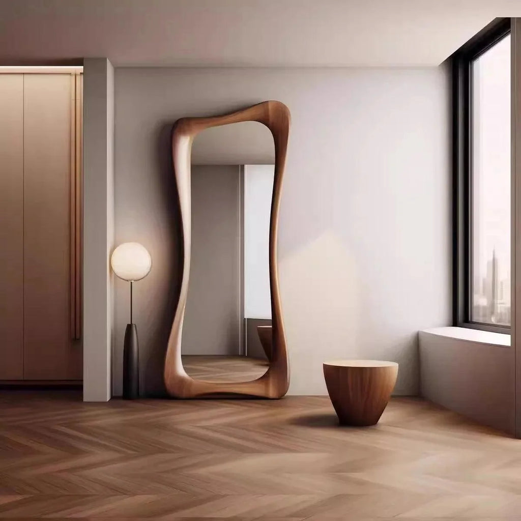 Atelier Sculpted Walnut Mirror, view 2