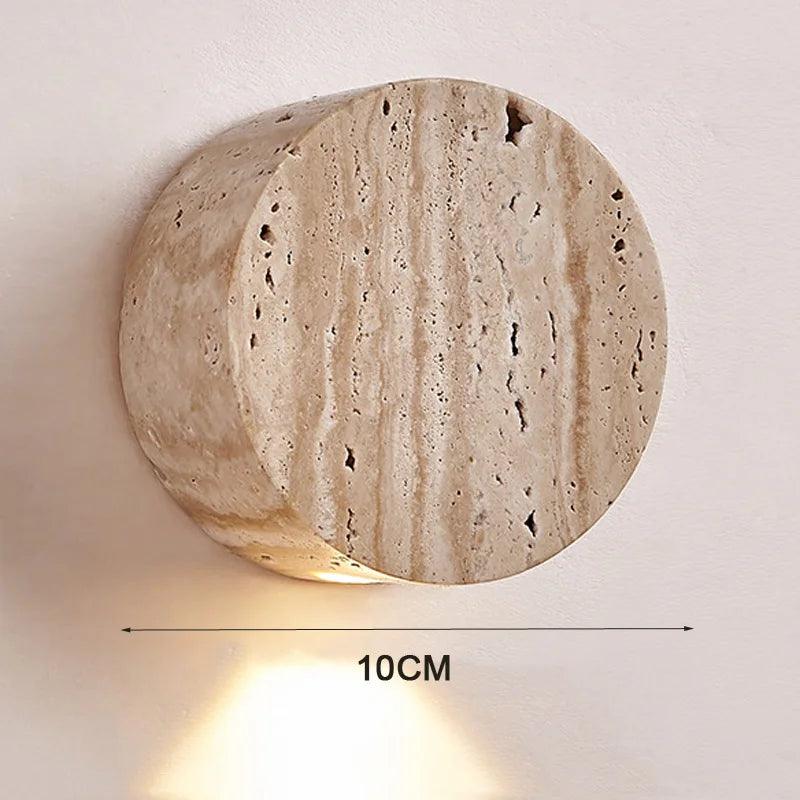 Coin Travertine Wall Light, view 4