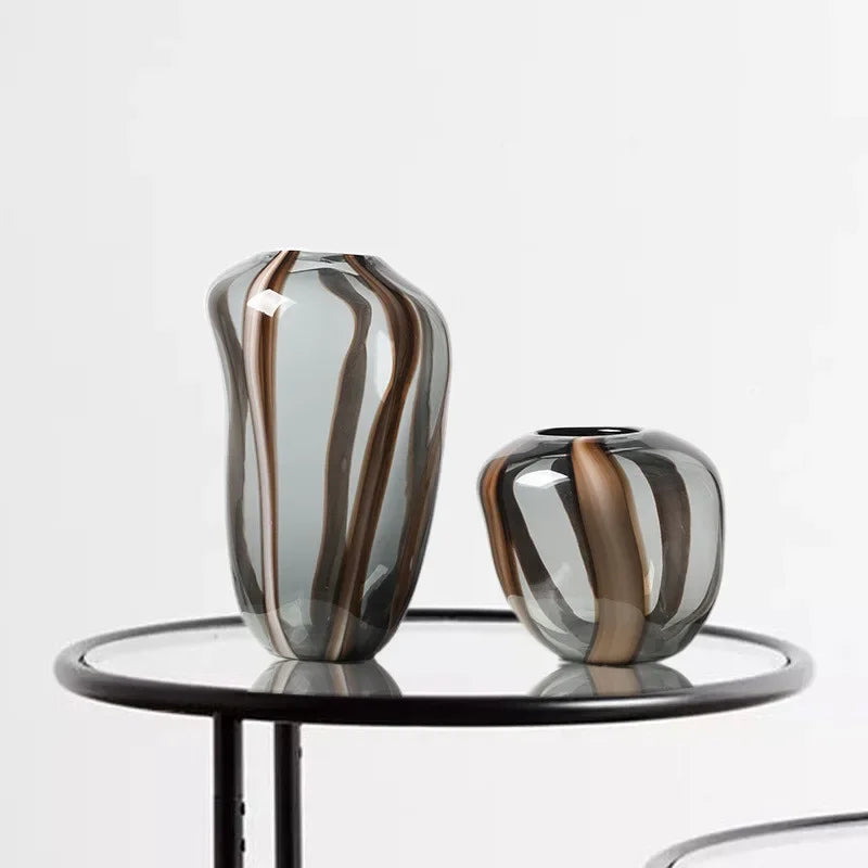 Smoke Striped Glass Vase, view 2