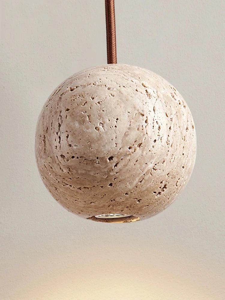 Orbit Travertine Ball Pendant, view 6