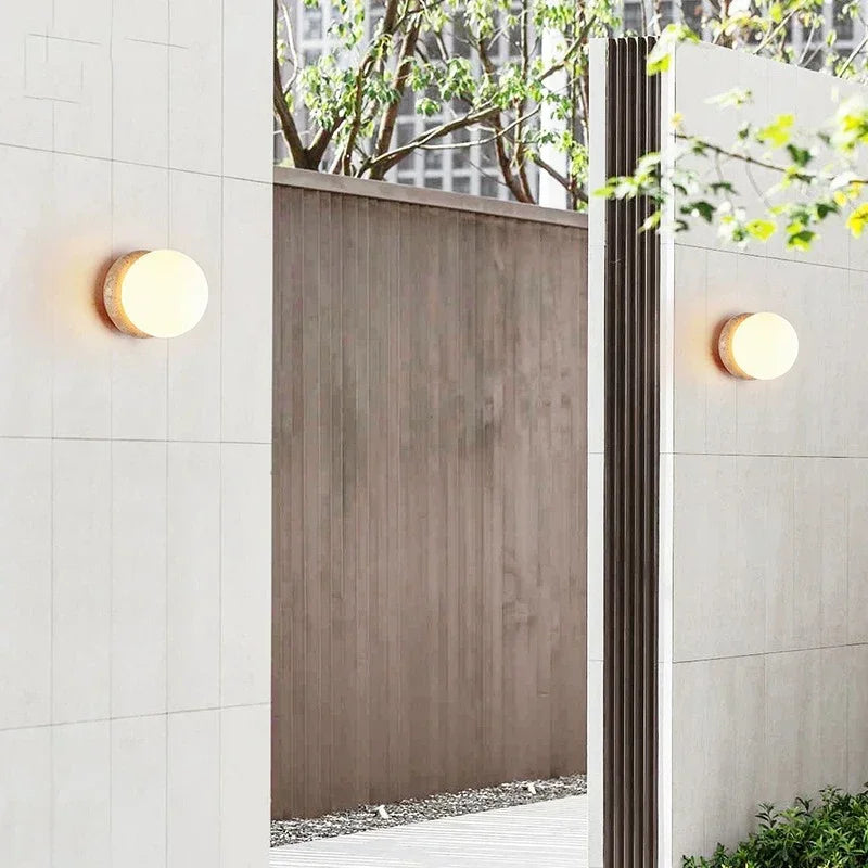Porthole Stone & Glass Wall Light, view 3