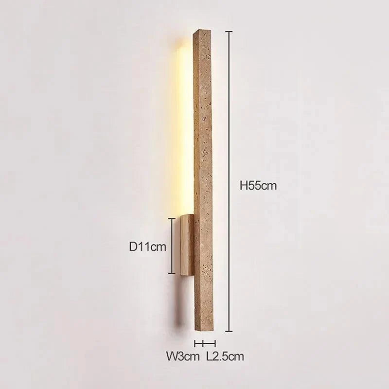 Line Travertine Linear Sconce, view 6