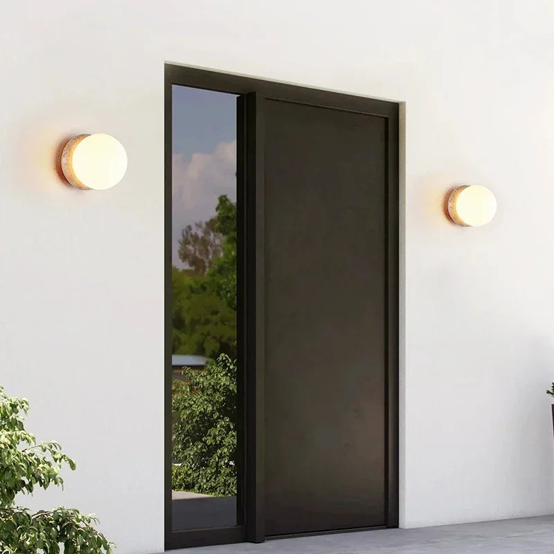 Porthole Stone & Glass Wall Light, view 5