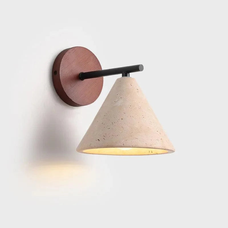Cala Travertine Cone Sconce by Meretide
