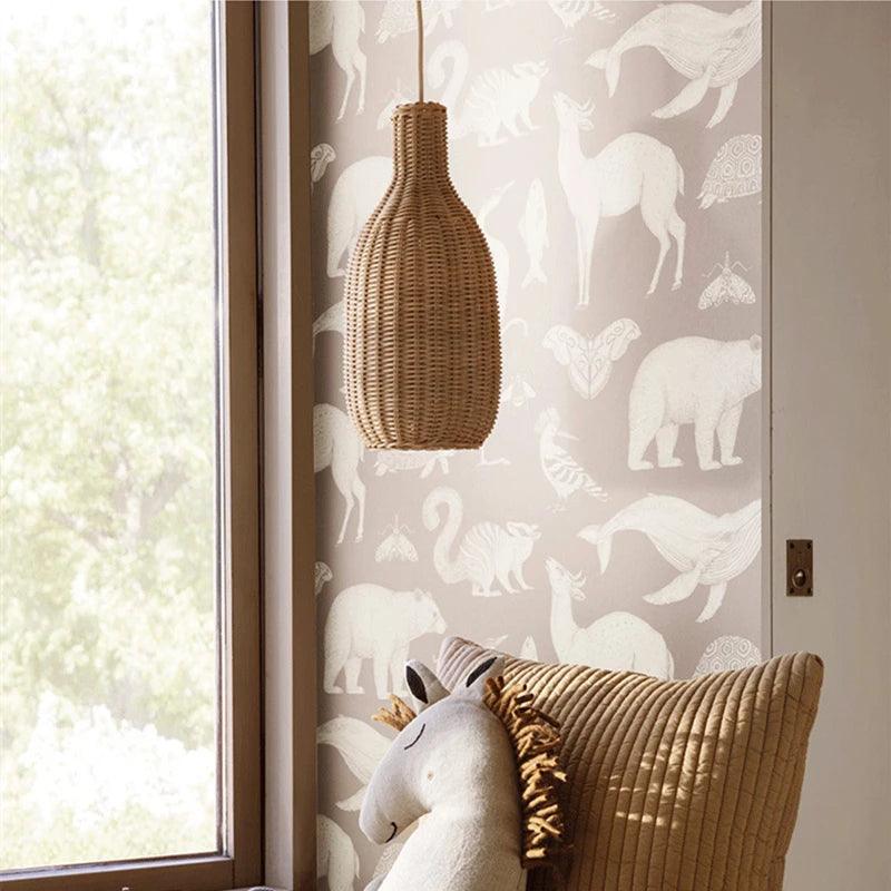 Weave Rattan Pendant, view 3