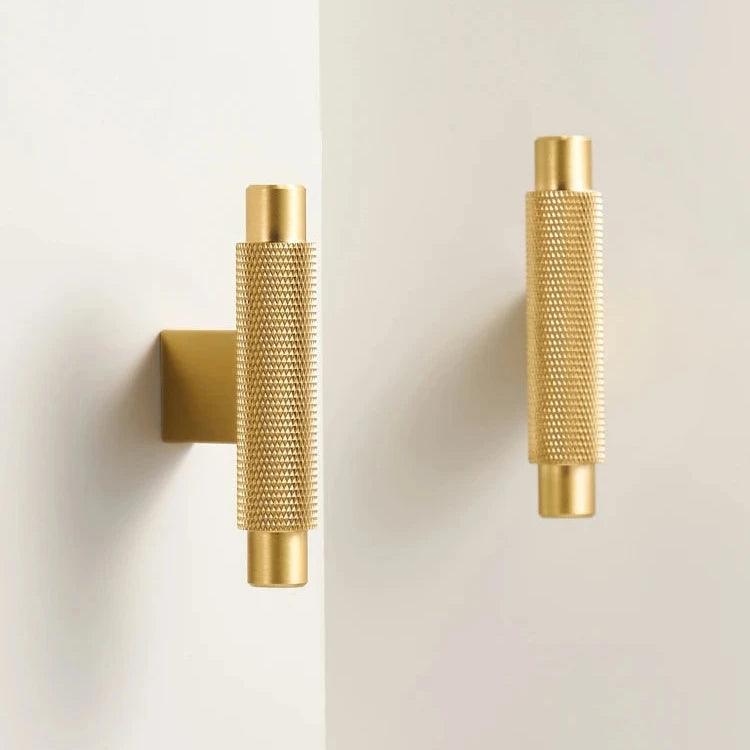 Knurl Brass T-Bar Handle