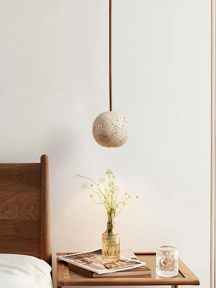 Orbit Travertine Ball Pendant, view 5