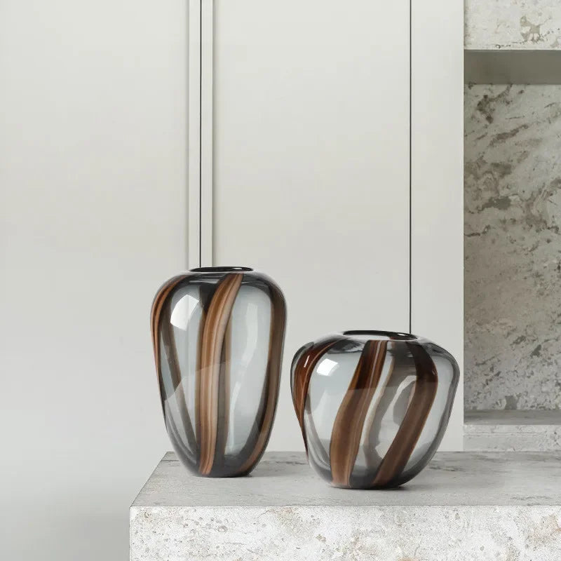 Smoke Striped Glass Vase, view 3