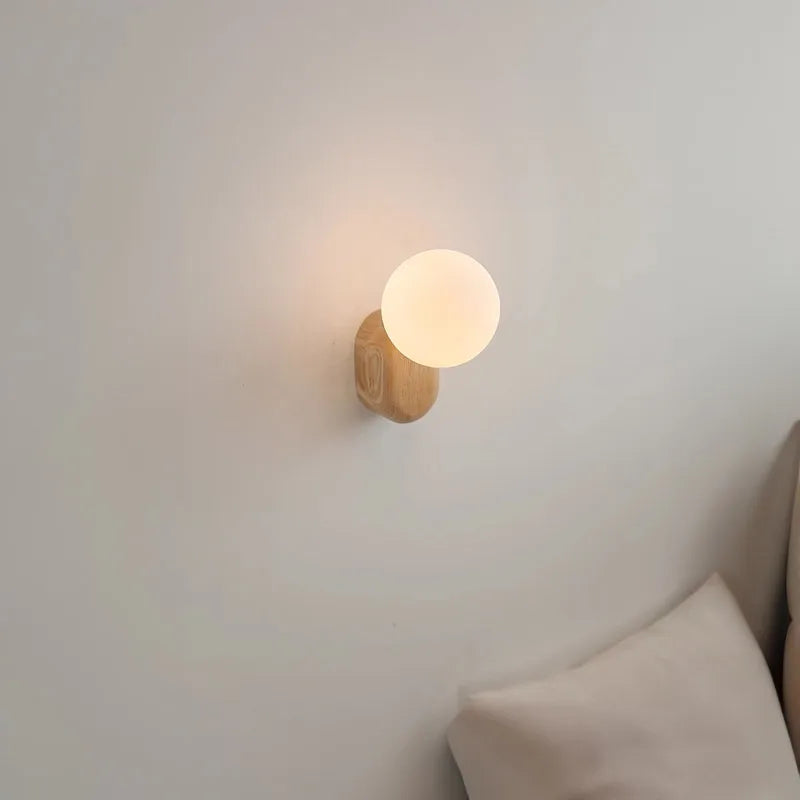 Buoy Wood & Opal Sconce, view 2