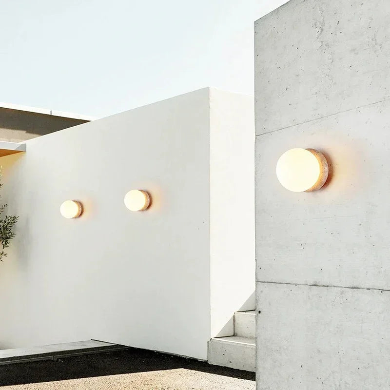 Porthole Stone & Glass Wall Light, view 4