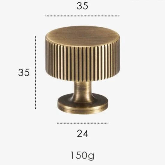 Groove Brass Cabinet Knob, view 13