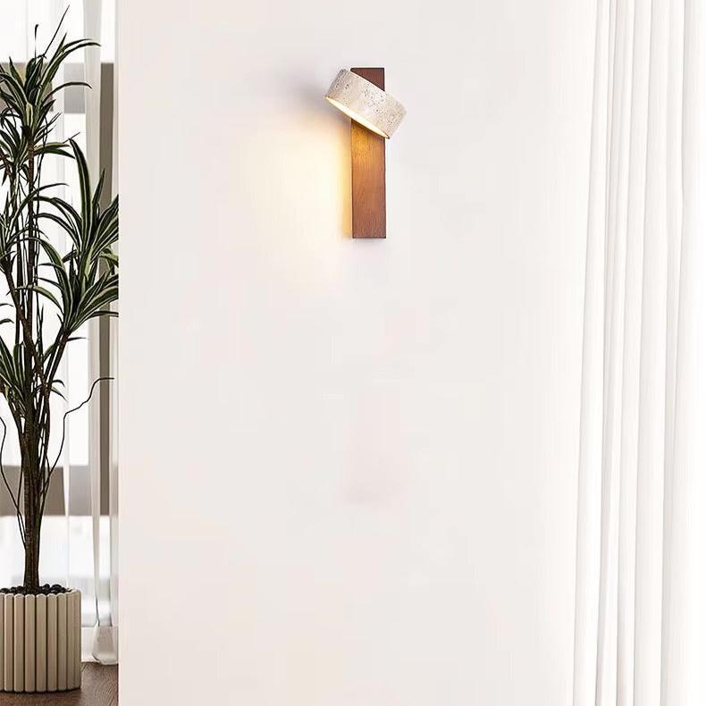 Ledge Marble & Wood Sconce, view 3