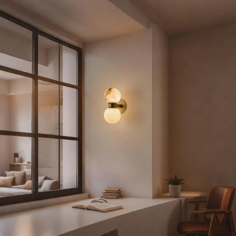 Ember Marble & Copper Sconce by Meretide