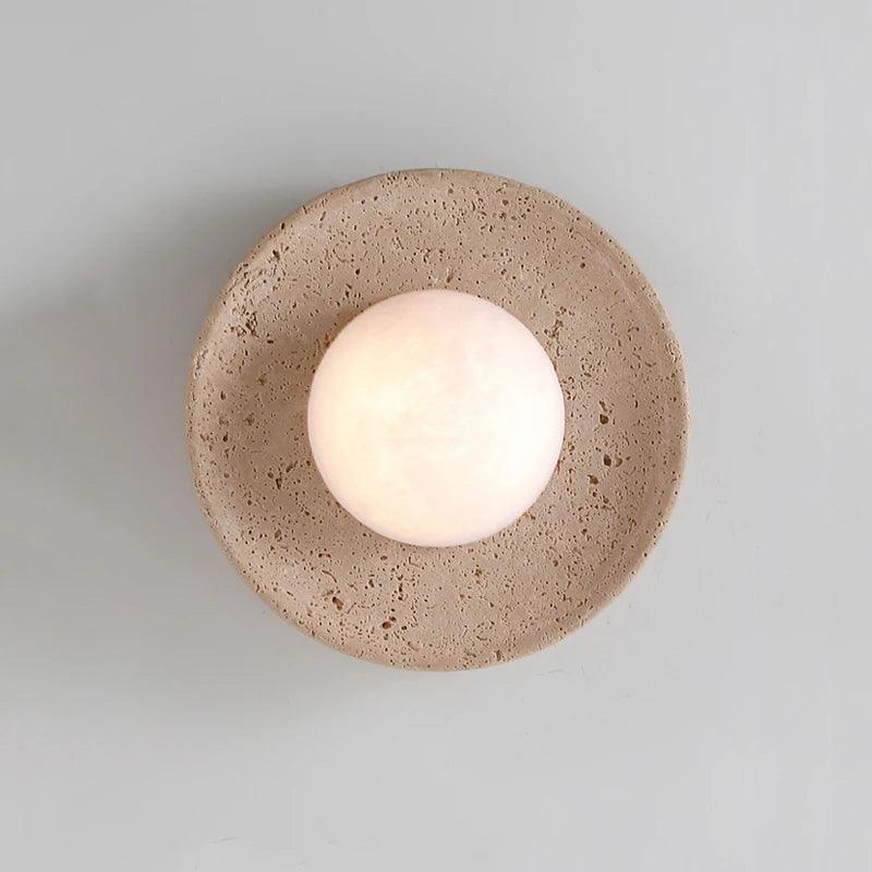 Eclipse Travertine & Opal Sconce, view 2