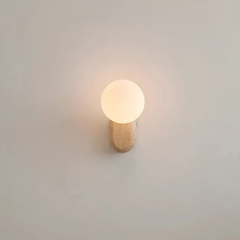 Buoy Wood & Opal Sconce