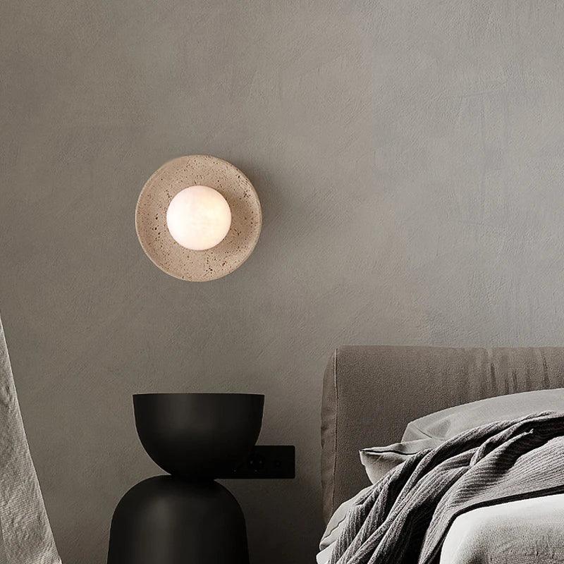 Eclipse Travertine & Opal Sconce, view 3