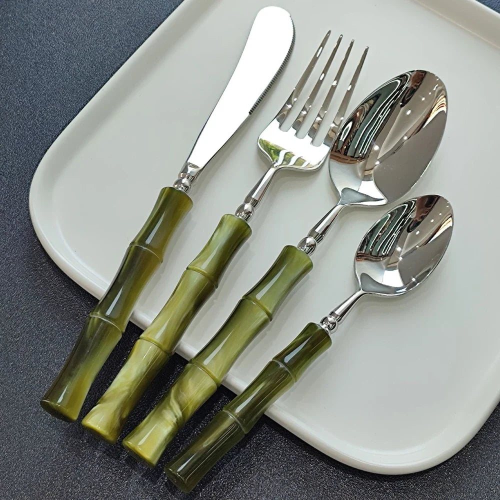 Bamboo Green Cutlery Set