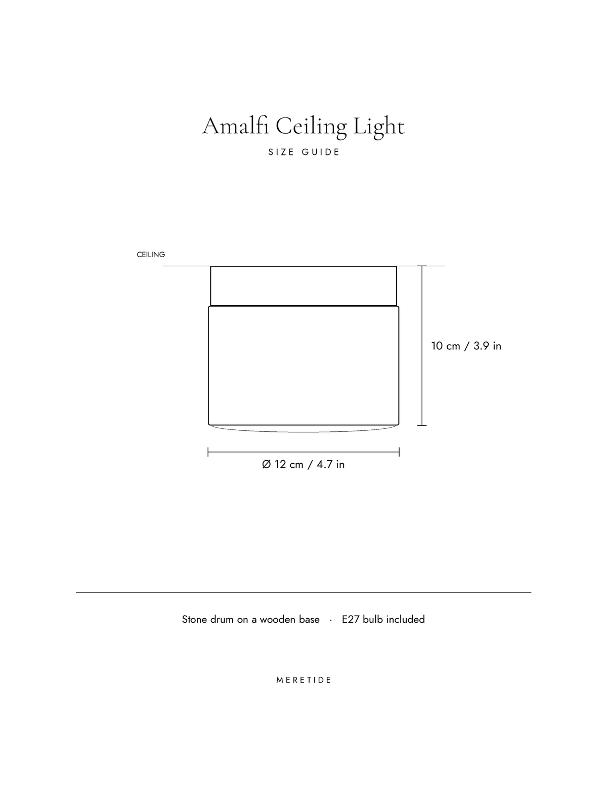 Amalfi Ceiling Light dimensions