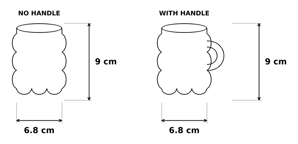 Fizz Bubble Glass Mug dimensions